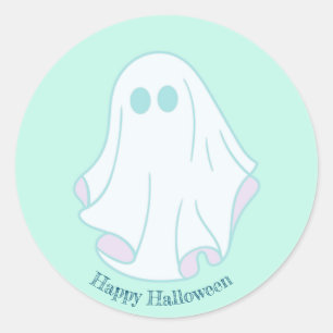 Happy Halloween ghost Classic Round Sticker