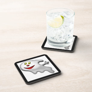 "HAPPY HALLOWEEN" GHOST COASTER