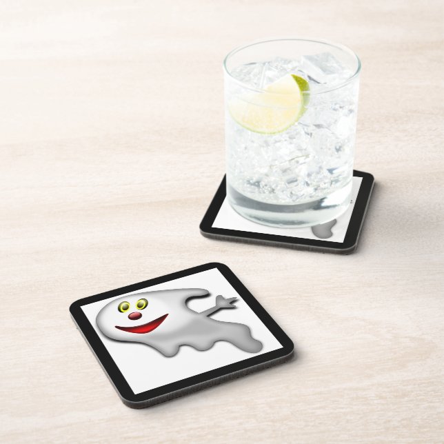 "HAPPY HALLOWEEN" GHOST COASTER (Right Side)