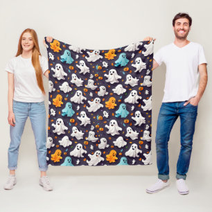 Happy Halloween Ghost Cute and Spooky Fleece Blanket