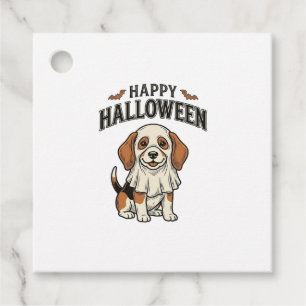 Happy Halloween Ghost Dog Vintage Engraving Shirt_ Favour Tags