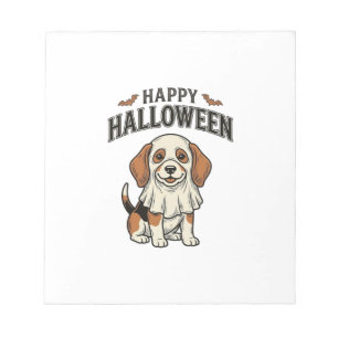 Happy Halloween Ghost Dog Vintage Engraving Shirt_ Notepad