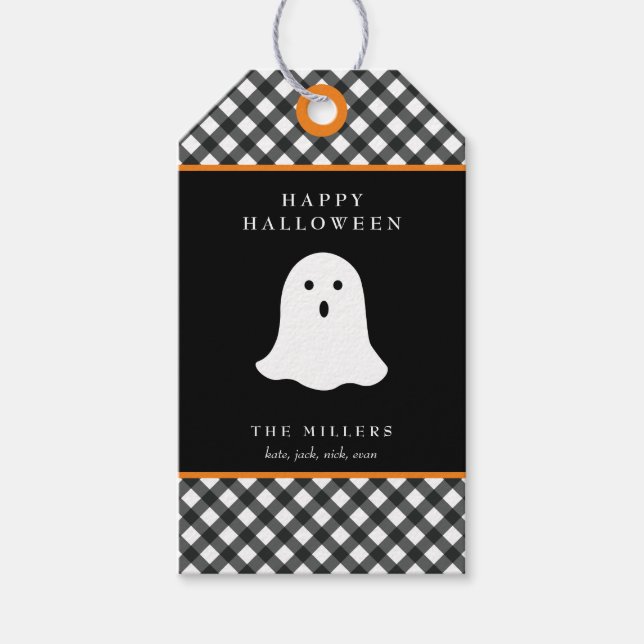 Happy Halloween Ghost Gift Tag Gift Label (Front)
