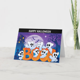 Happy Halloween Ghost Holiday Card