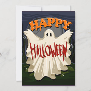 Happy Halloween Ghost Holiday Card