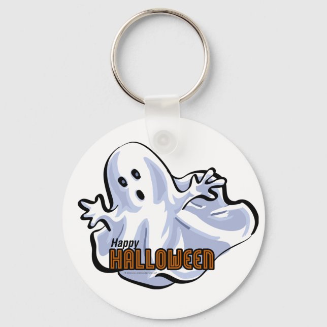 Happy Halloween Ghost Keychain (Front)