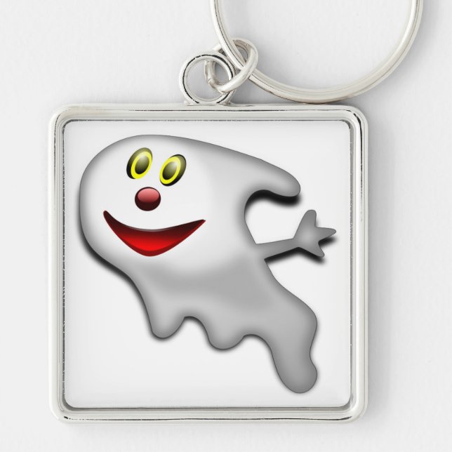 "HAPPY HALLOWEEN" GHOST KEYCHAIN (Front)