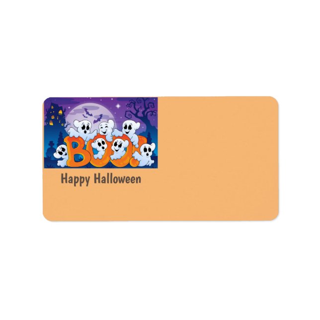 Happy Halloween Ghost Label (Front)