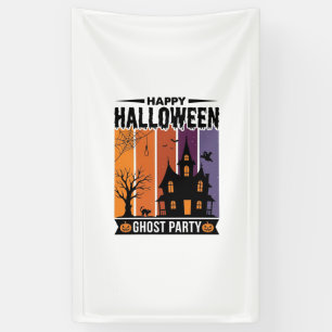 Happy Halloween Ghost Party Haunted House Shirt De Banner