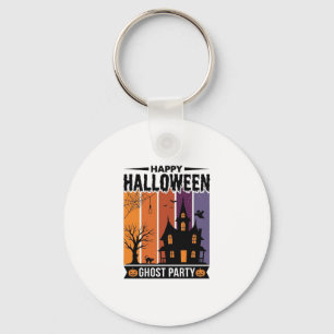 Happy Halloween Ghost Party Haunted House Shirt De Keychain