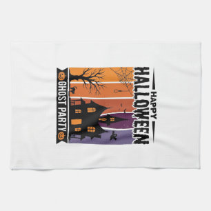 Happy Halloween Ghost Party Haunted House Shirt De Kitchen Towel