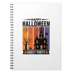 Happy Halloween Ghost Party Haunted House Shirt De Notebook