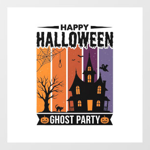 Happy Halloween Ghost Party Haunted House Shirt De Window Cling