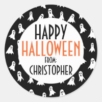 Happy Halloween Ghost Pattern Kids Personalized