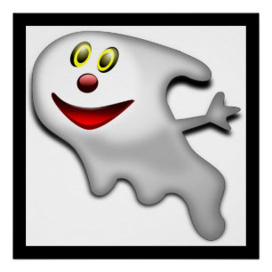 "HAPPY HALLOWEEN" GHOST POSTER