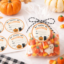 Happy Halloween Ghost Pumpkin Black Cat Favour