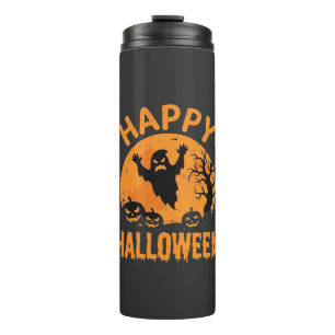 Happy Halloween Ghost Pumpkin Vector Design Thermal Tumbler
