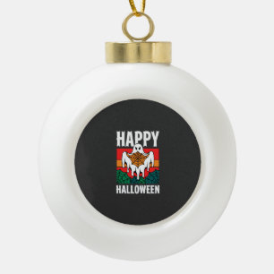Happy Halloween Ghost Spiderweb Retro Ceramic Ball Christmas Ornament
