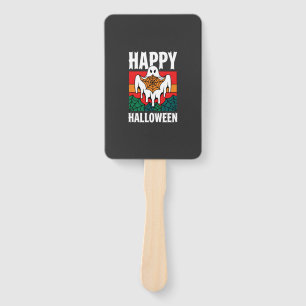 Happy Halloween Ghost Spiderweb Retro Hand Fan