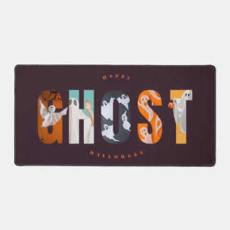 Happy Halloween Ghost Spooky Cute Dark Gamer Desk Mat