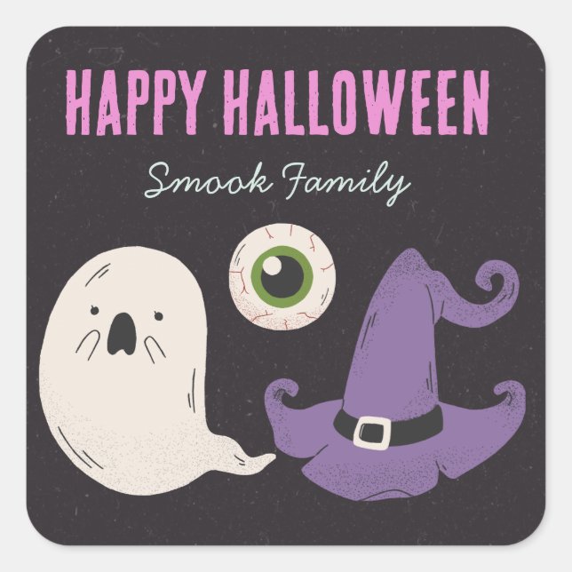 Happy Halloween GHOST  Square Sticker (Front)