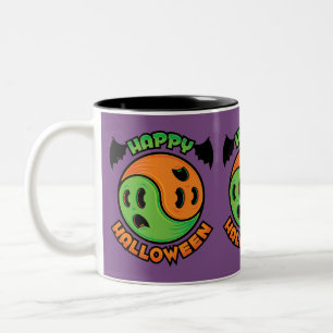 Happy Halloween Ghost Yin-Yang Two-Tone Coffee Mug