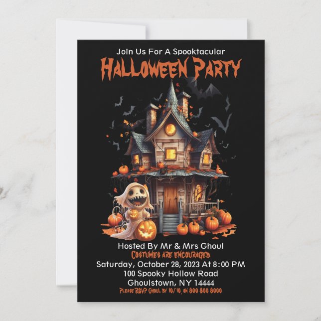 Happy Halloween Ghoul Invitation (Front)