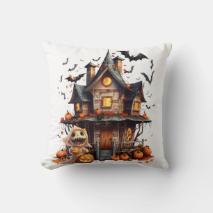 Happy Halloween Ghoul Throw Pillow