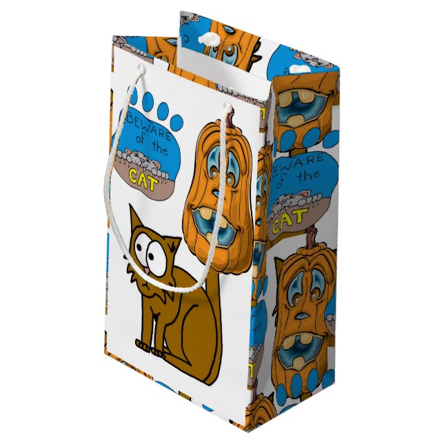Happy Halloween  Gift Bag, Cat Small Gift Bag (Back Angled)