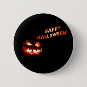 HAPPY HALLOWEEN - Glowing Jack-O-Lantern 2 Inch Round Button