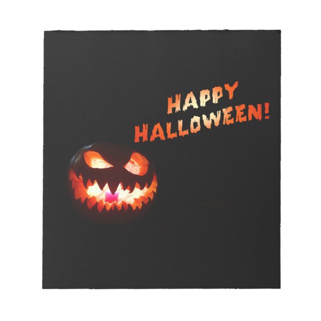 HAPPY HALLOWEEN - Glowing Jack-O-Lantern Notepad (Front)