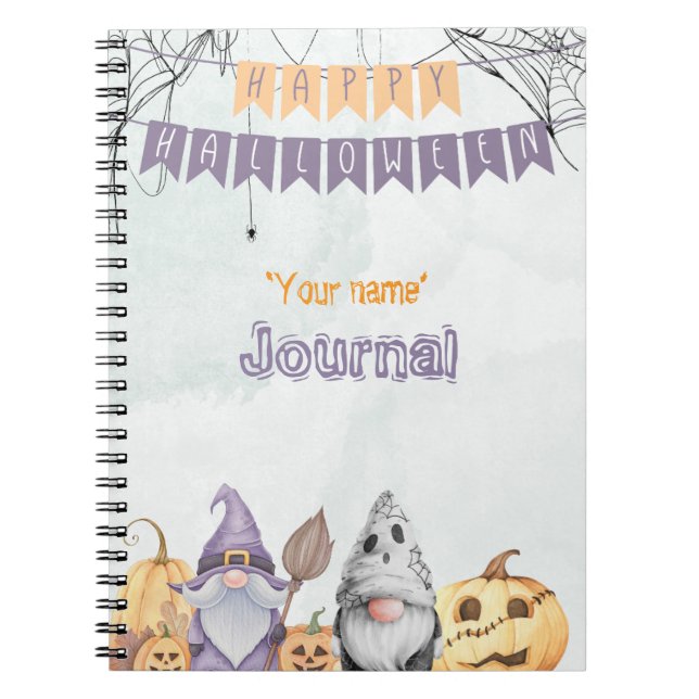 Happy Halloween Gnomes Notebook (Front)