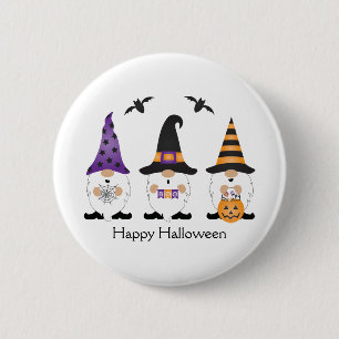 Happy Halloween Gnomes Purple Orange 2 Inch Round Button
