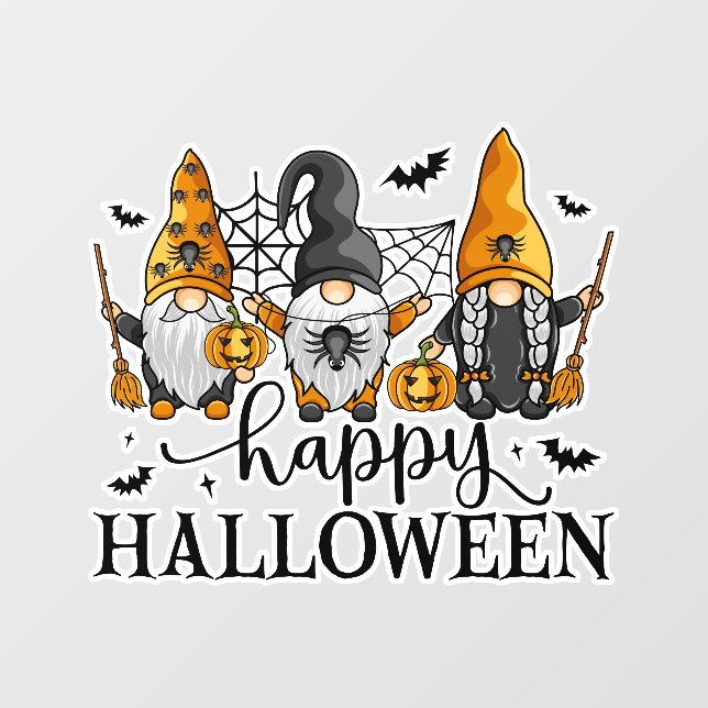 Happy Halloween Gnomes Window Cling (Sheet)