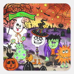 Happy Halloween Goblin Stickers Tête