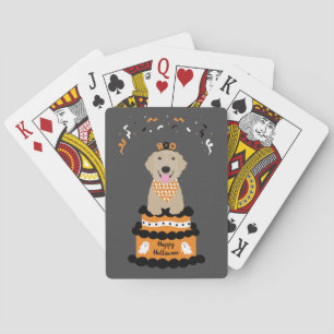 Happy Halloween Golden Retriever Spooky Ghost Boo Playing Cards