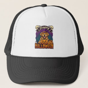 Happy Halloween Golden Retriever Witch Hat Pumpkin
