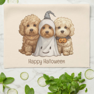 Happy Halloween Goldendoodle Dogs Kitchen Towel