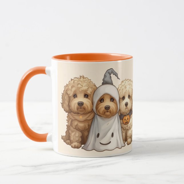 Happy Halloween Goldendoodle Dogs Mug (Left)