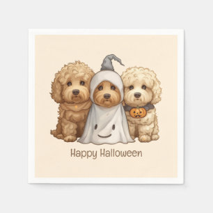 Happy Halloween Goldendoodle Dogs Napkin