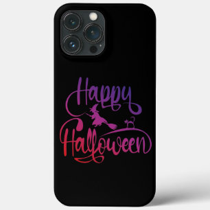 Happy Halloween gradient flying witch cat  iPhone 13 Pro Max Case