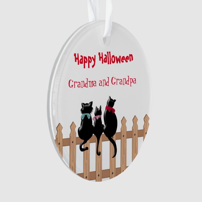 Happy Halloween Grandma and Grandpa Ornament (Front)