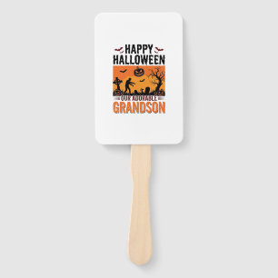Happy Halloween Grandson Vintage Spooky Shirt Desi Hand Fan