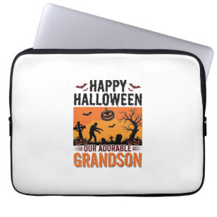 Happy Halloween Grandson Vintage Spooky Shirt Desi Laptop Sleeve