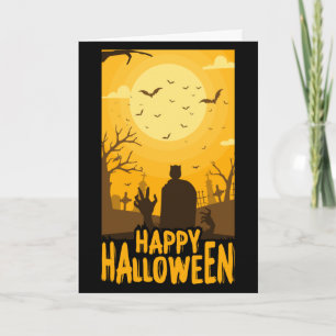 Happy Halloween grave yard Card