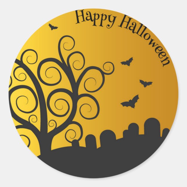 Happy Halloween Graveyard | Sticker Seal (Front)