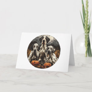 Happy Halloween Great Dane Dogs Jack O Lantern Card