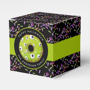 Happy Halloween Green Monster Doughnut Sprinkles Favor Box