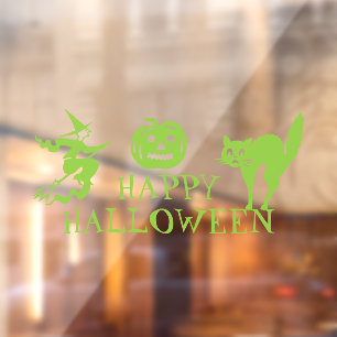 Happy Halloween green scary cute House Window Cling