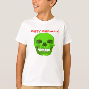 Happy Halloween Green skull Kid Tee